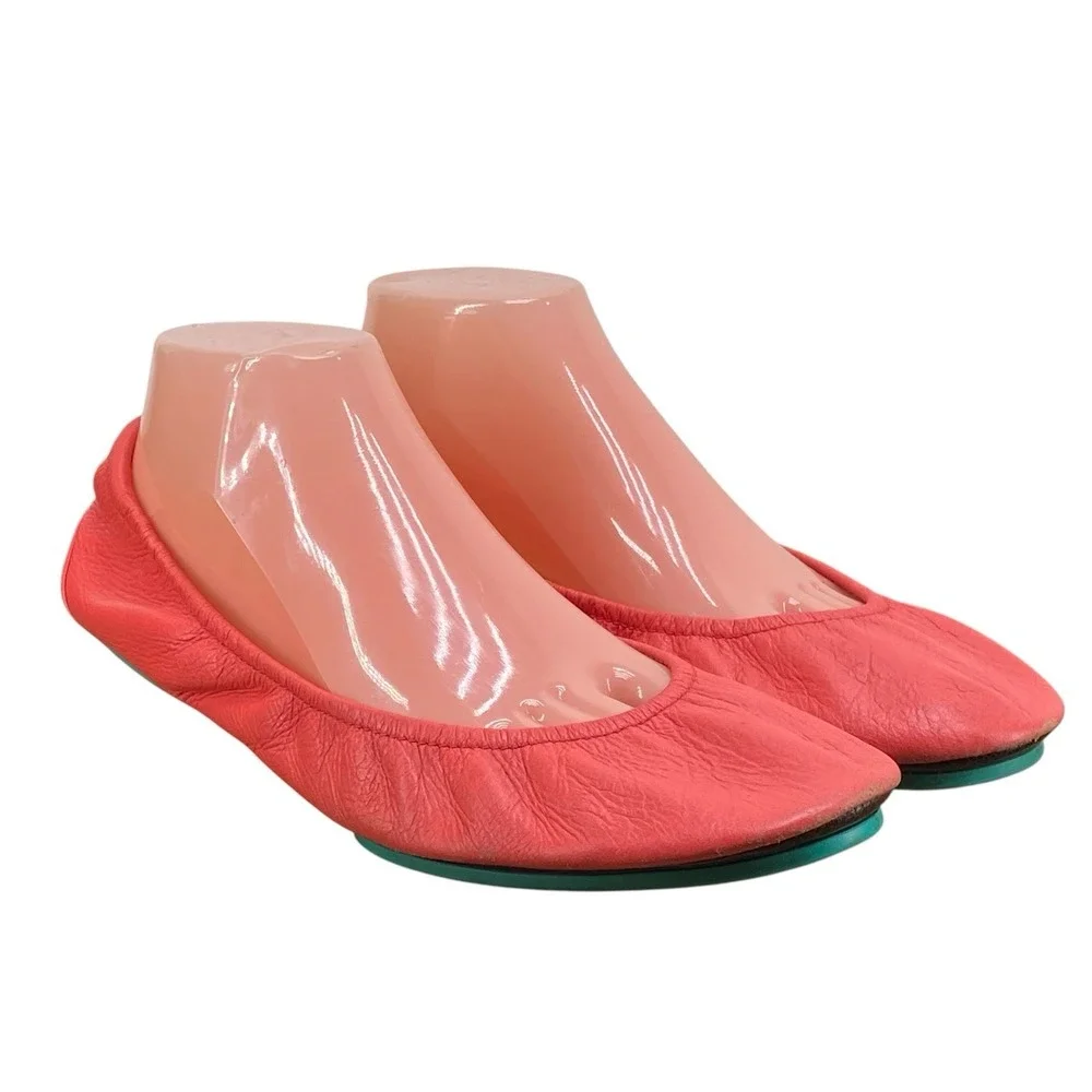 Tieks by Gavrieli Coral Leather Ballet Flats Foldable Shoes Women's Size 11